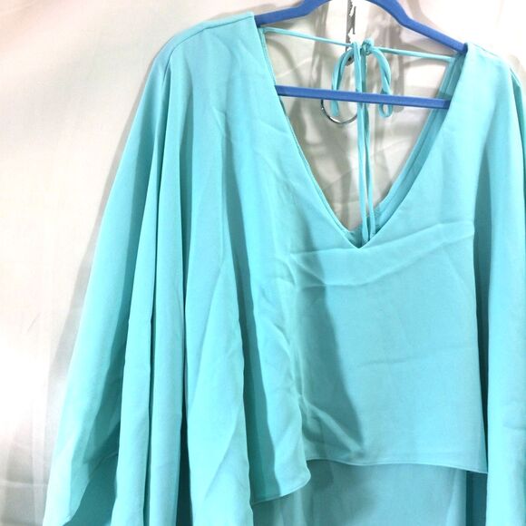 NEW Trina Turk Aqua Azzurra Cape Overlay Dress NWT Resort Wedding Cocktail XXL - Picture 6 of 8